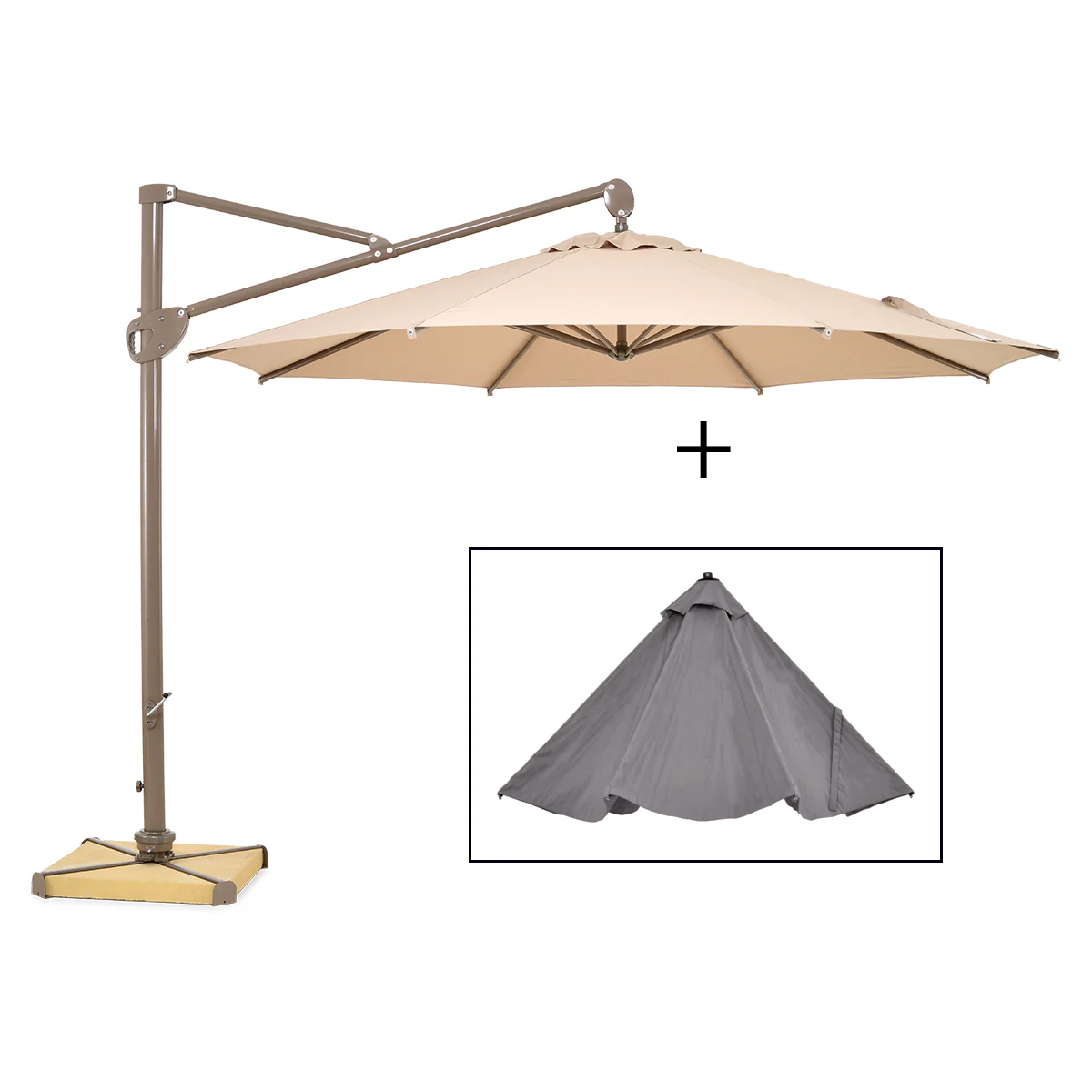 NISA Set umbrela brat lateral D.350cm și palarie extra