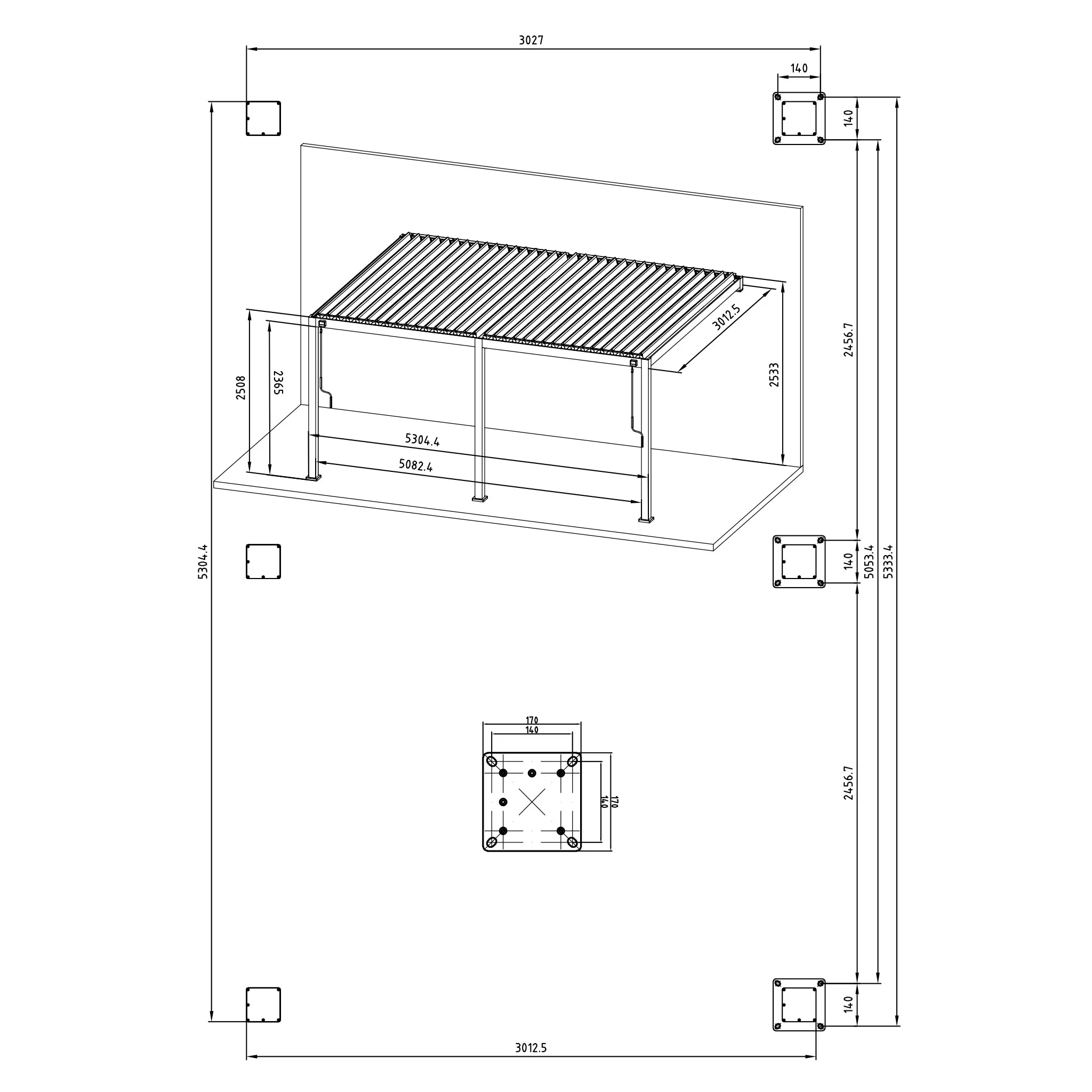 MIRADOR PREMIUM Pavilion perete, 300x530cm - Image 37